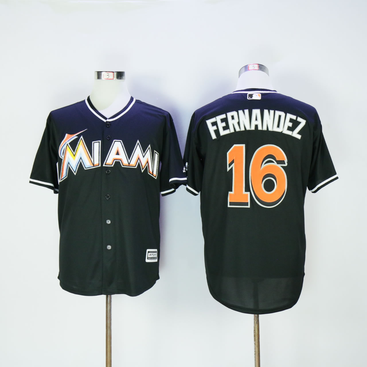 Men Miami Marlins #16 Fernandez Grey Game MLB Jerseys
